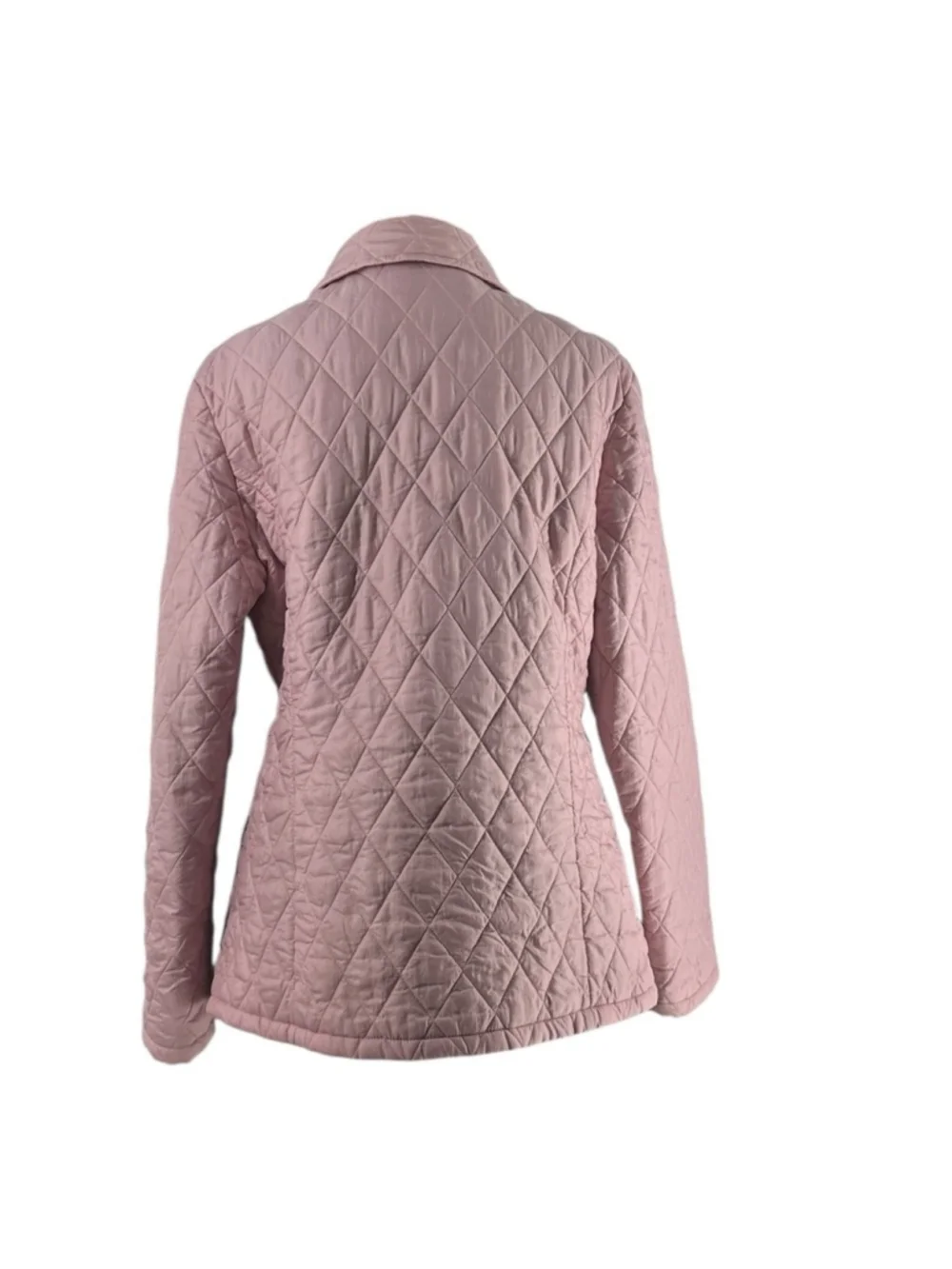 Barbour Quilted chore Jacket light pink light weight snap button sz 8